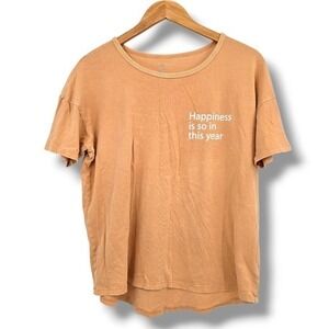 Offline by Aerie Graphic T-Shirt Casual Short‎ Sleeve Top Statement Beige S